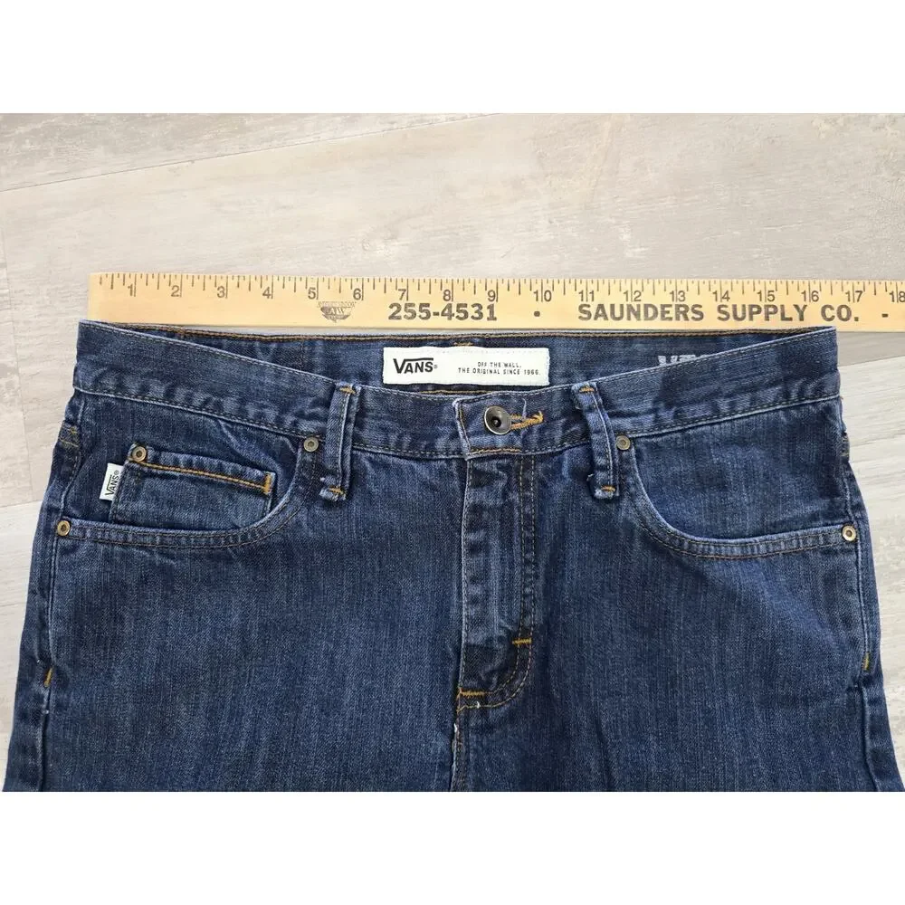 Vans Off The Wall V76 Skinny Jeans Men's 32x34 Dark Wash Blue Denim Skater